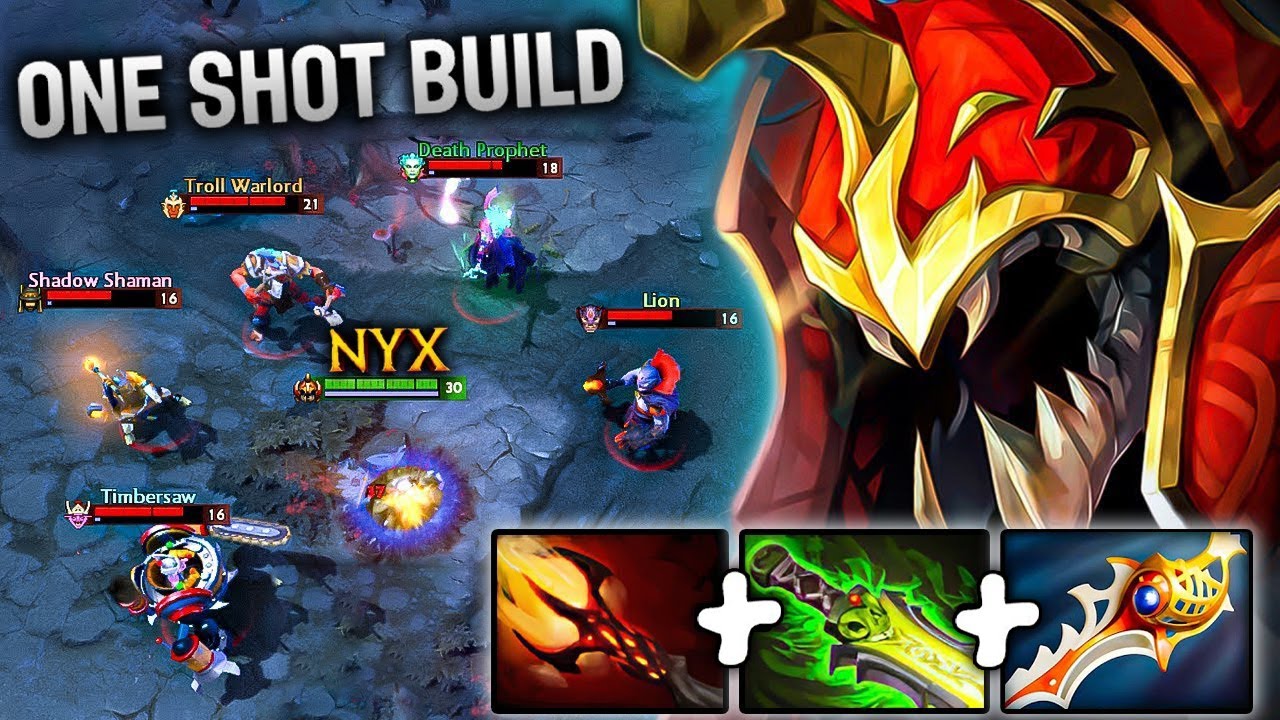 Divine Rapier Nyx Assassin Insane One Shot E-Blade + Dagon Builds 39Kills Dota 2