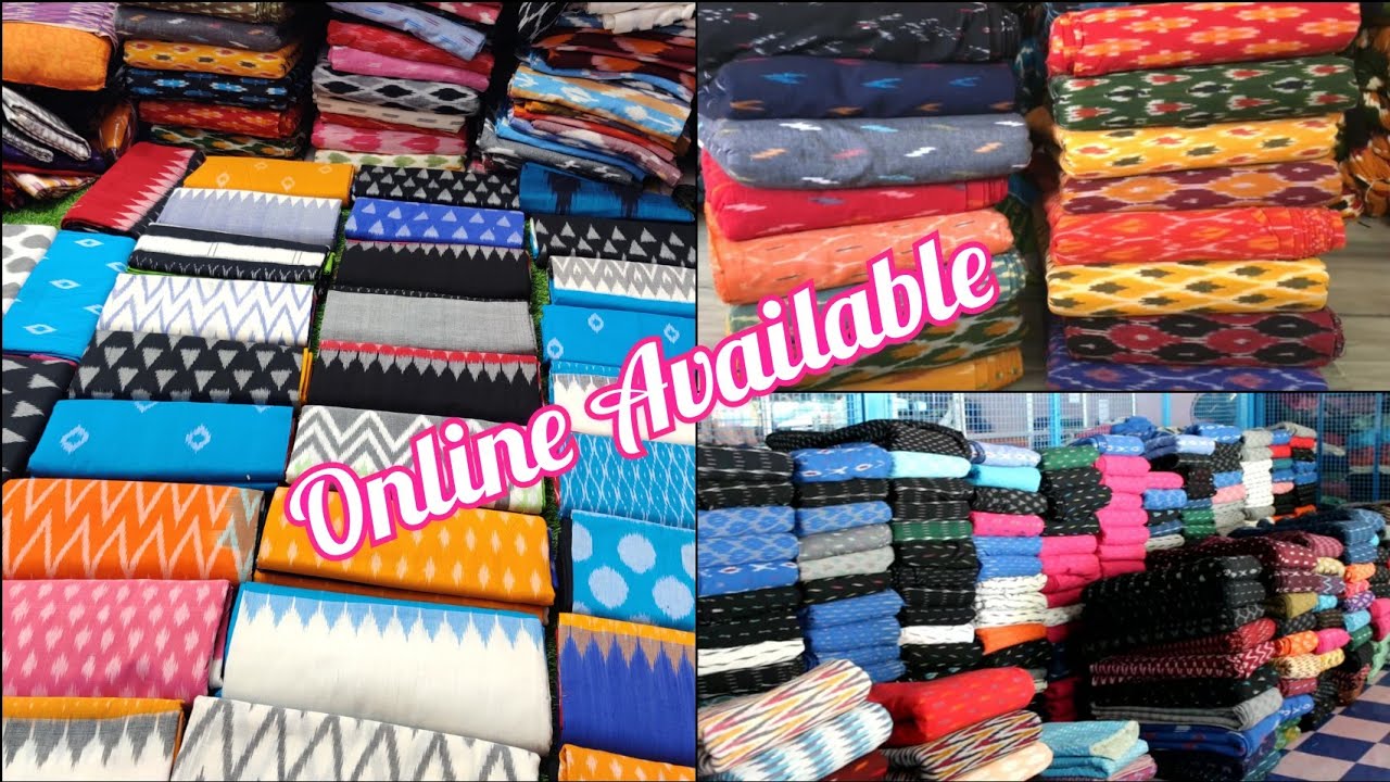 Pure Handloom Ikkat cotton sarees, Fabrics, Dress materials, Bed sheets & stitched umbrella tops