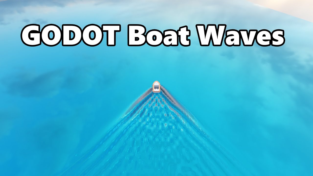 Godot Boat Waves (Kelvin Wake Pattern)