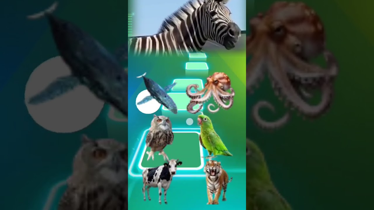 Funny Zombie Animals Dance Battle in Tiles Hop &ndash; Epic EDM Rush Show! 2 #shorts