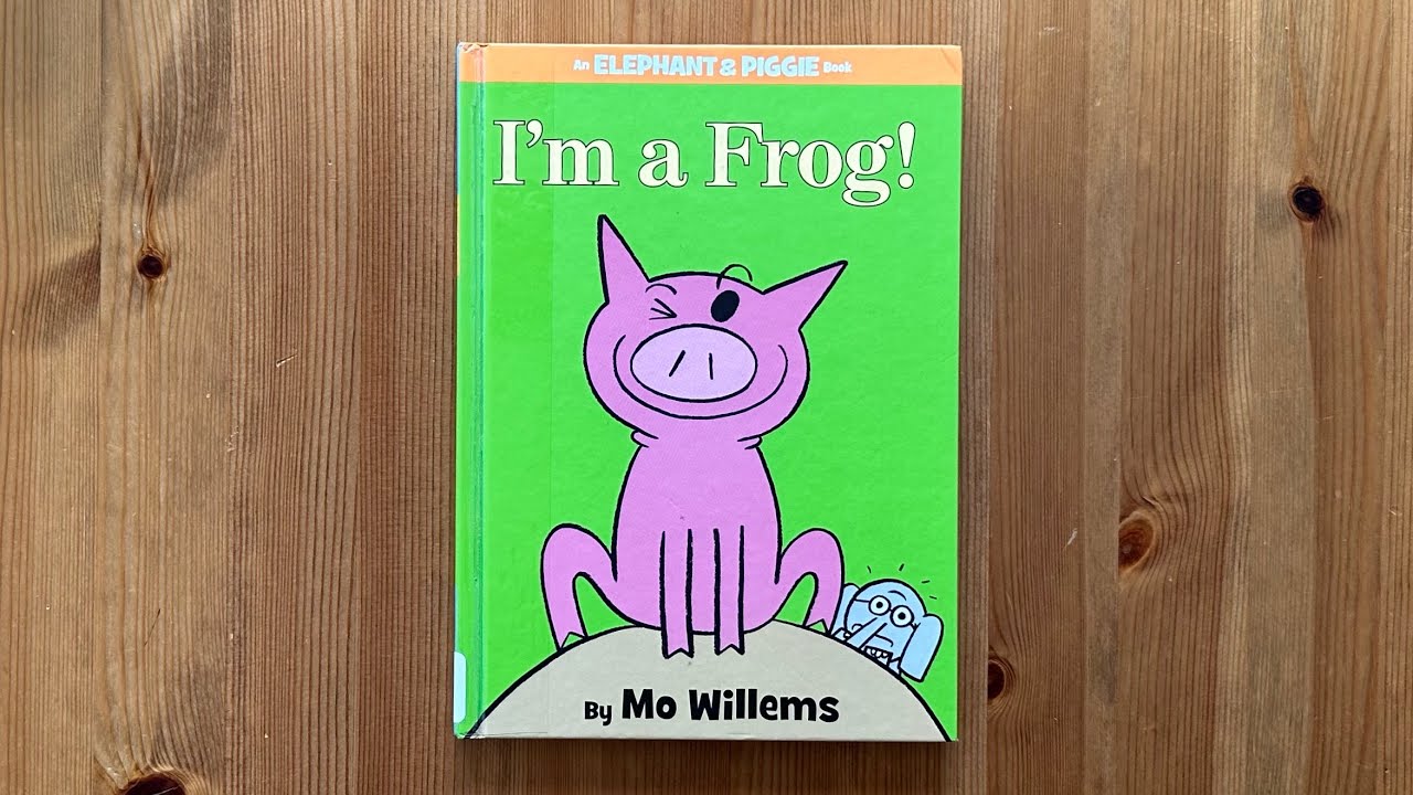 Ash reads I Am a Frog! By Mo Willems