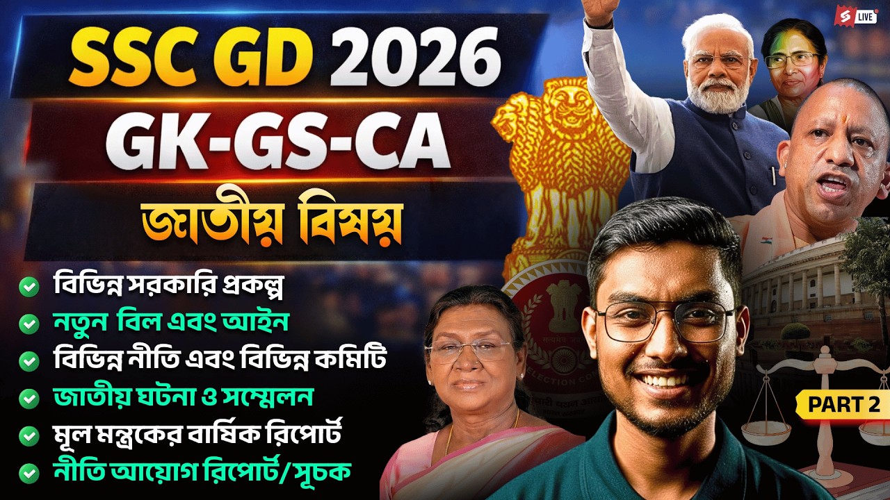 SSC GD 2026 | GK-GS-CA | National Issues Most Expected Questions By Riju Sir