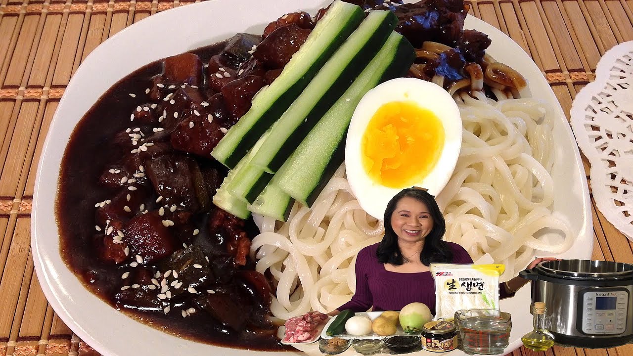 How To Make Korean Noodles In Black Bean Sauce-Jajangmyeon-Instant Pot Recipes