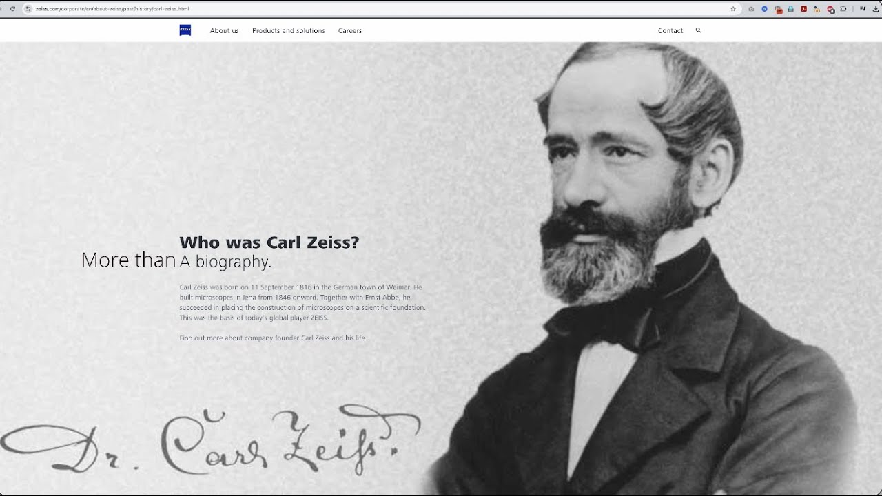 The Carl Zeiss to Contax Carl Zeiss History - Part One