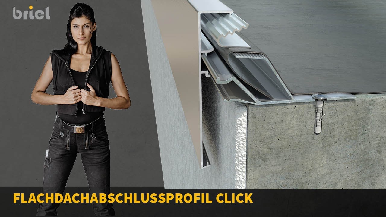 Dachrandprofil ohne Schleppstreifen montieren / Stegitech Flachdachabschluss Click