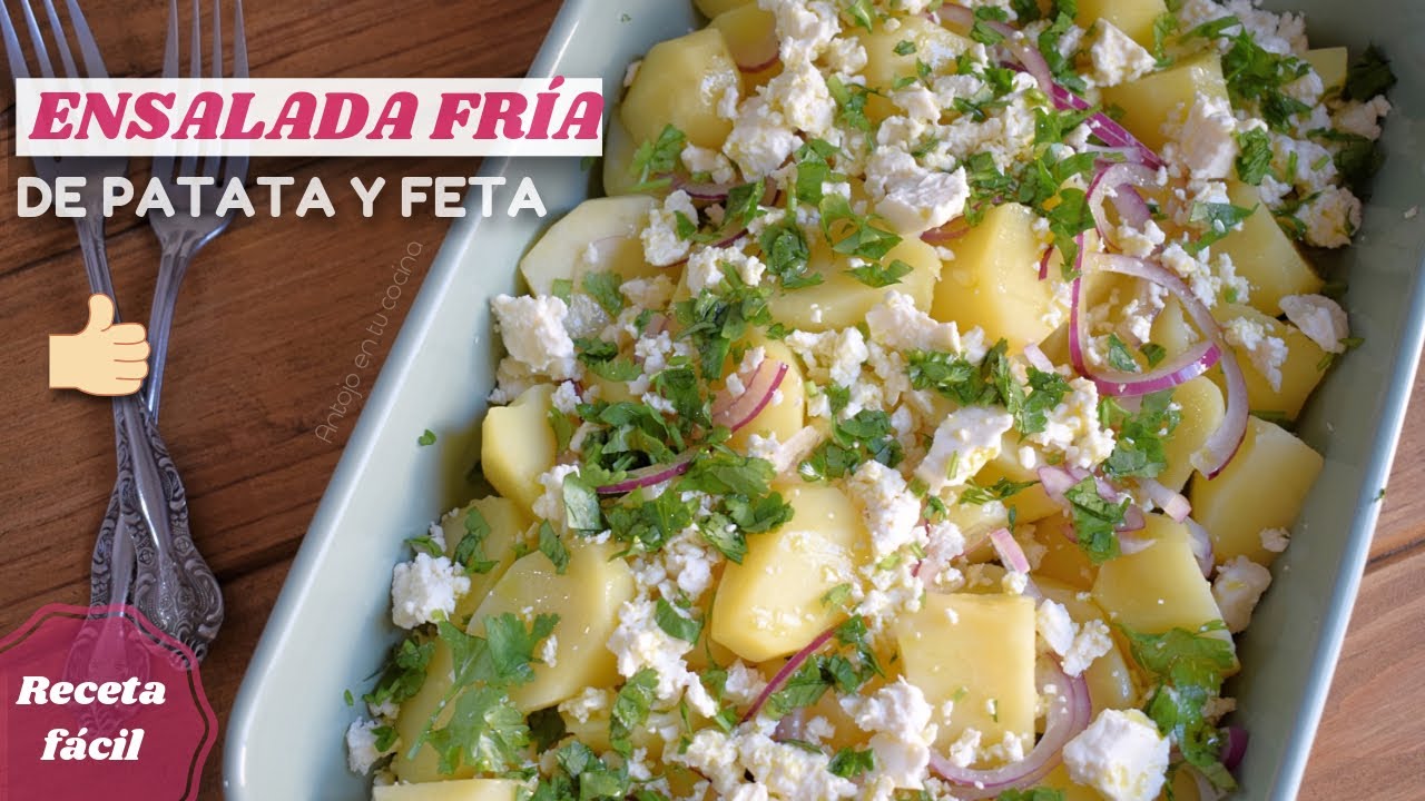Ensalada fría de patata y queso feta | RECETA SALUDABLE, FÁCIL Y RÁPIDA