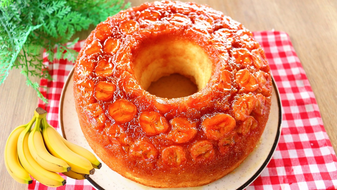 BOLO DE BANANA CARAMELIZADO LINDO E FOFINHO