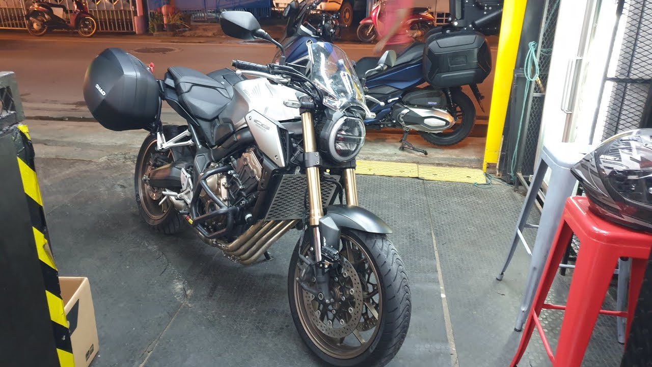 Review CB650R Touring Edition Set #191122 ( SHAD SH36 + OAK Mini LED Premium 50W )