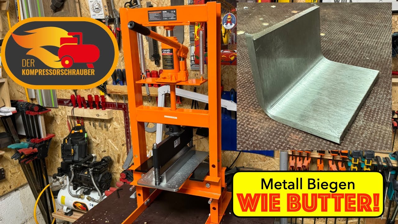 WIE BUTTER ! Dickes Metall Biegen mit der VEVOR Werkstattpresse und dem HBM Abkantvorrichtung