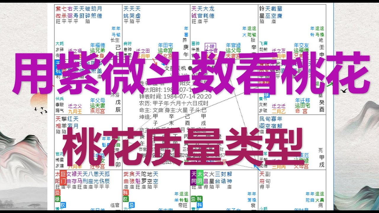 用紫微斗数看桃花，桃花类型质量，简单易懂。
