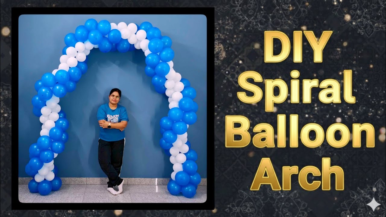 # 54: Balloon arch without any stand | birthday decoration ideas