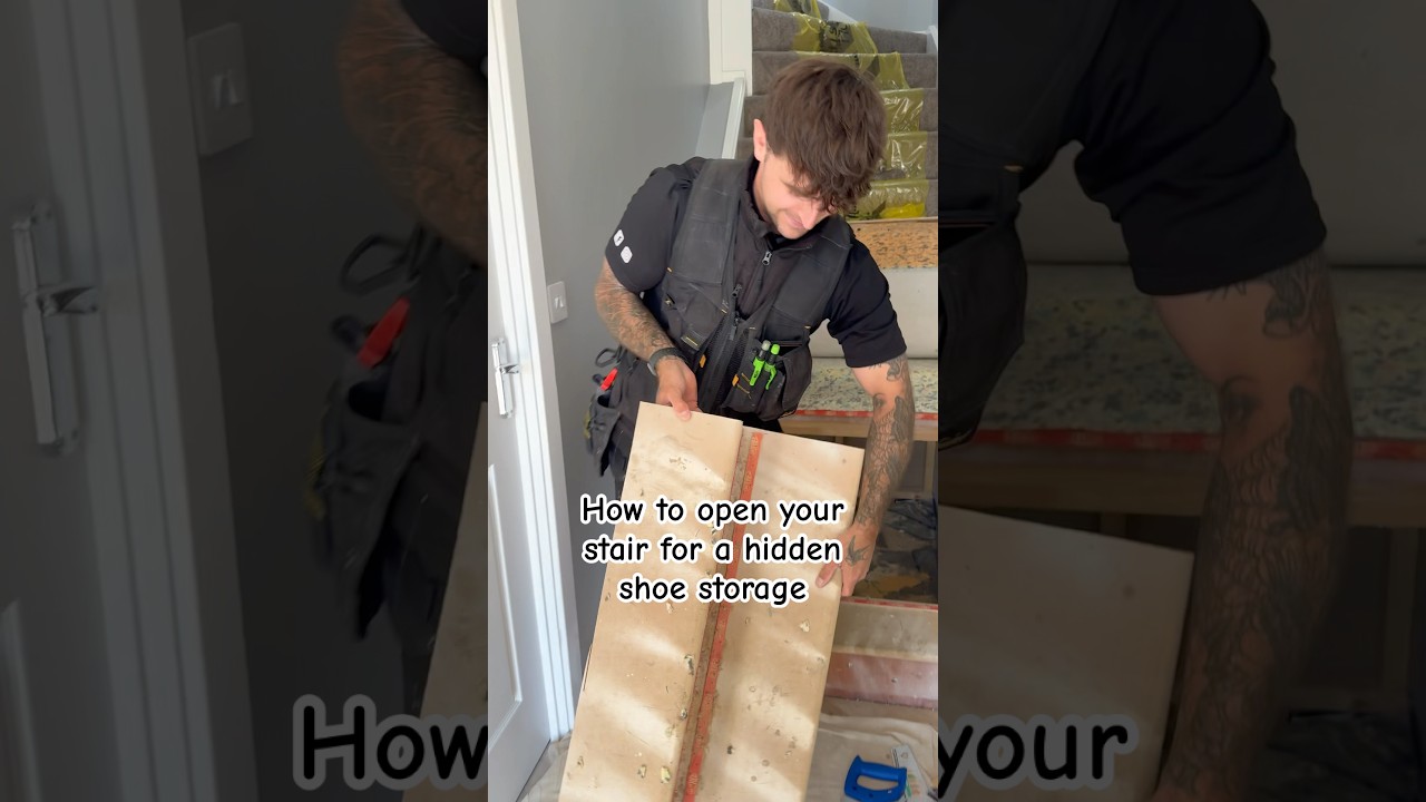How to open your stair for a hidden shoe storage