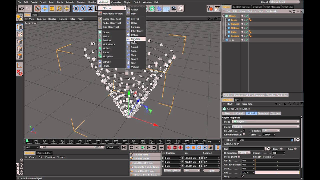 Cinema 4D Mograph模組特效製作教學 - Tornado