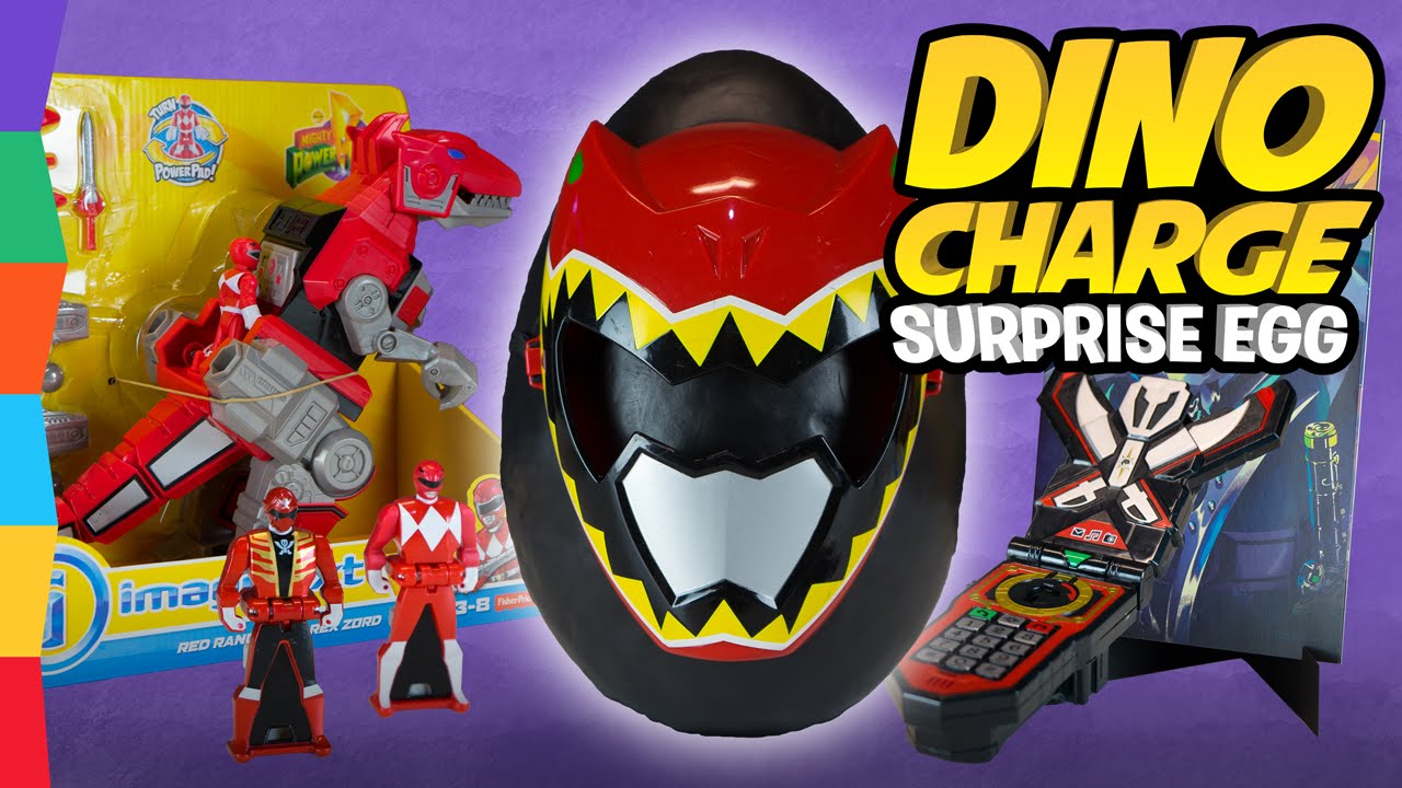 Dino Charge Power Rangers Toys Giant Surprise Egg: Red Ranger Zord Megaforce Morpher Comic by ToyRap