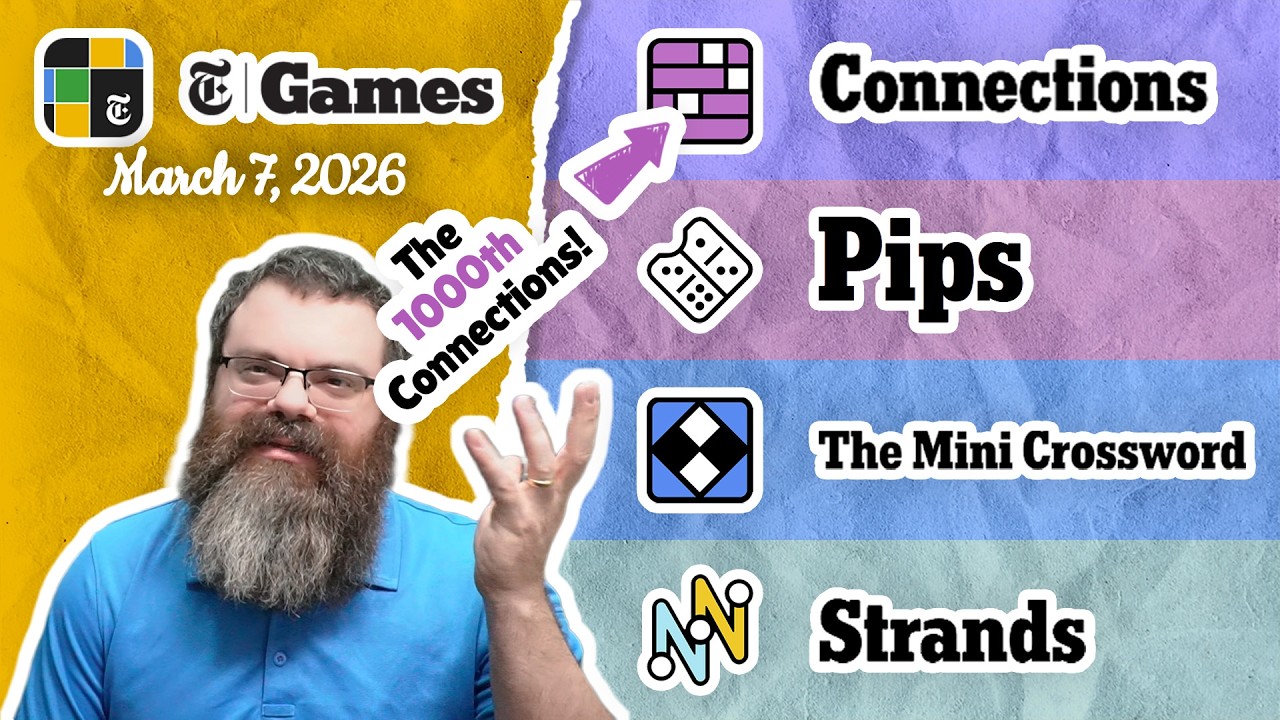 NYT Connections, Pips, Mini Crossword, and Strands | March 7, 2026