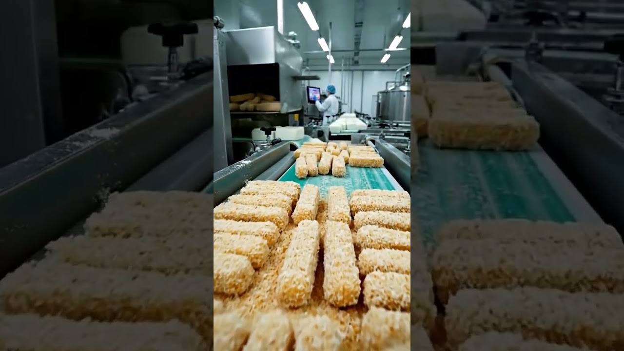 Inside a Fried Mozzarella Sticks Factory | From Cheese Blocks to Crispy Snacks (Full Process)