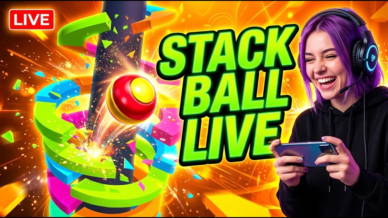 गेंद गिरेगी या रिकॉर्ड टूटेगा? Stack Ball Live Part 01! 🎮🔴 #live​ #stackballlive​ #shortslive​
