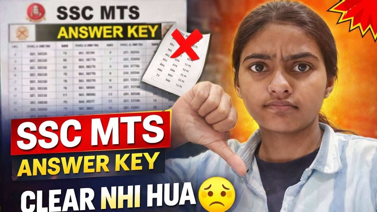SSC MTS Answer key OUT 😭||fail Exam🤞💯🥺|| next .........