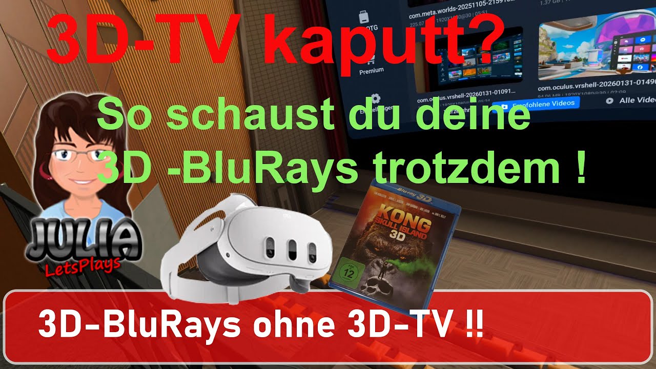 3D BluRays ohne 3D-TV schauen - Tutorial deutsch german