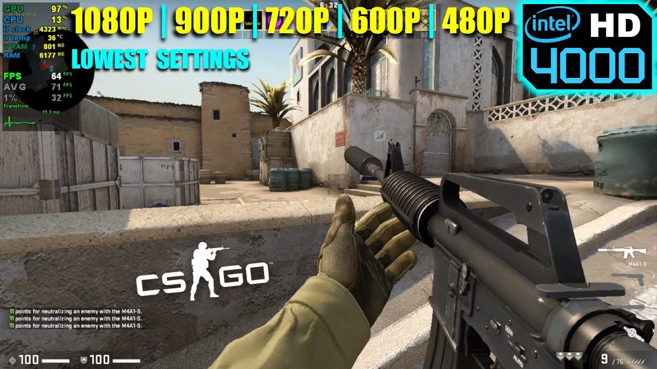 Intel HD 4000 | CSGO &mdash; 1080p, 900p, 720p, 800x600 и 640x480 + Smokes