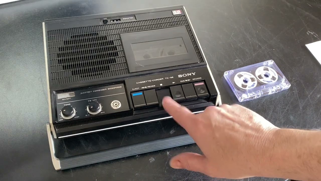 1970 Sony Cassette-Corder TC-95 Tape Player Demonstration - Prop for Hire