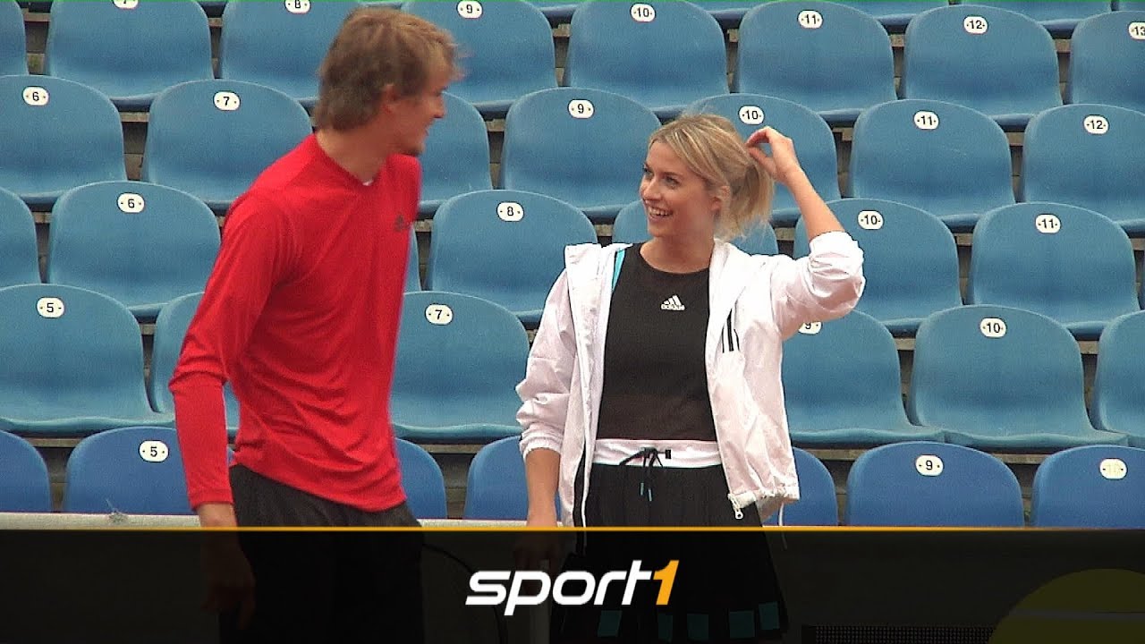 Tennisprofi trifft Topmodel: Hier spielt Zverev mit Lena Gercke | SPORT1