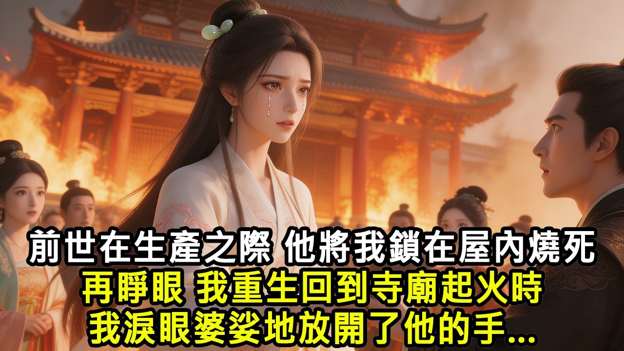 【重生爽文】前世在生產之際他將我鎖在屋內點了把火他說：你也該嘗嘗被大火吞沒的滋味。我重生回寺廟起火時看著眼前大火，我淚眼婆娑地放開了他的手#小說 #重生 #爽文 #完結 #有聲小說 #有聲書 #古風