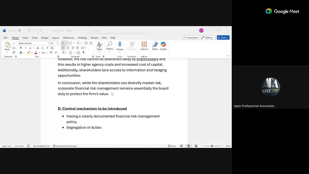RISK MGT & CONTROL - QUESTIONS & SOLUTIONS