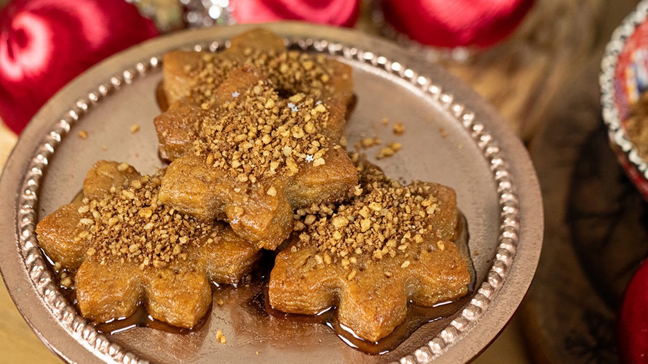 Greek Christmas Cookies: Melomakarona (Trees & Stars)