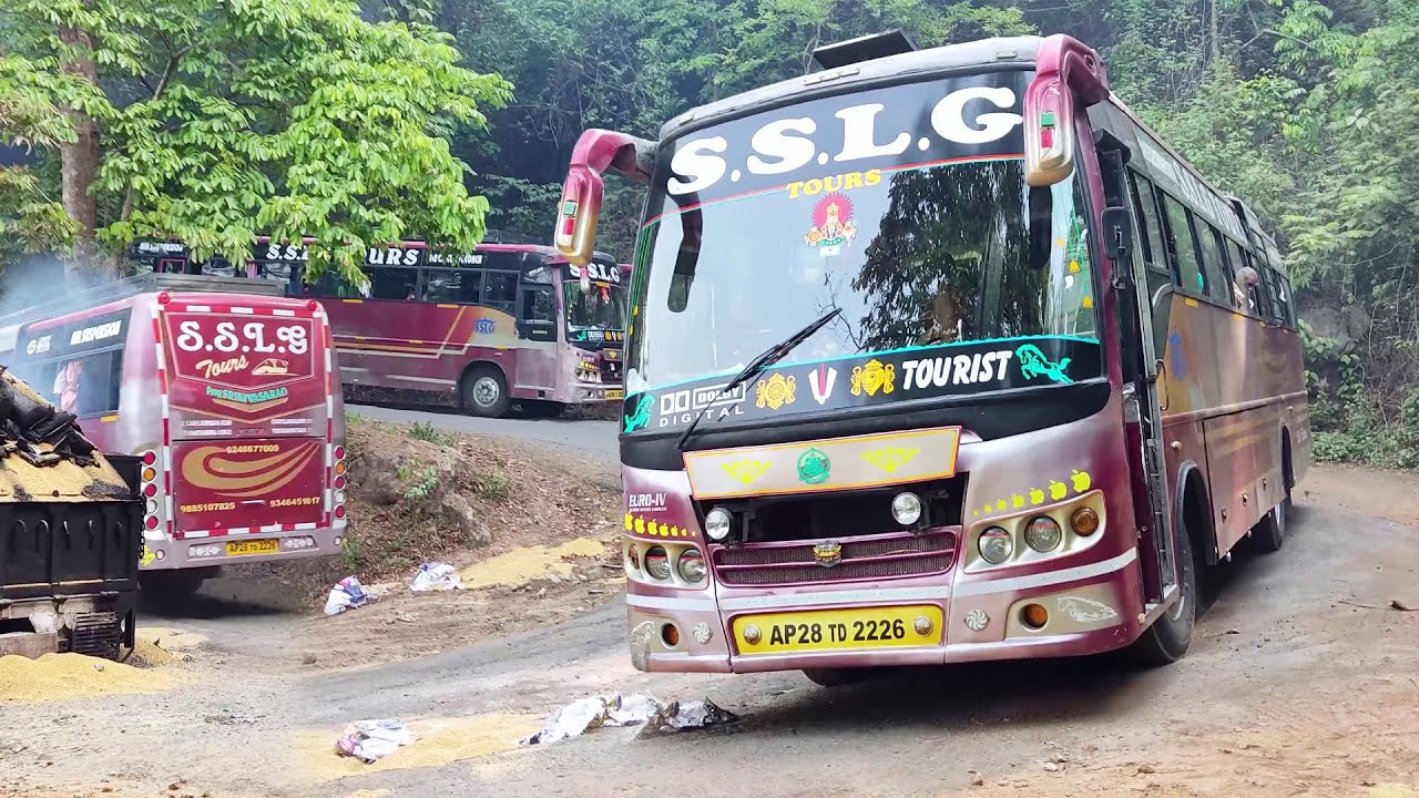 When Bus Driver Drives Without Forgetting His Skills - Buses In Ghat | Bus Videos | Bus Market