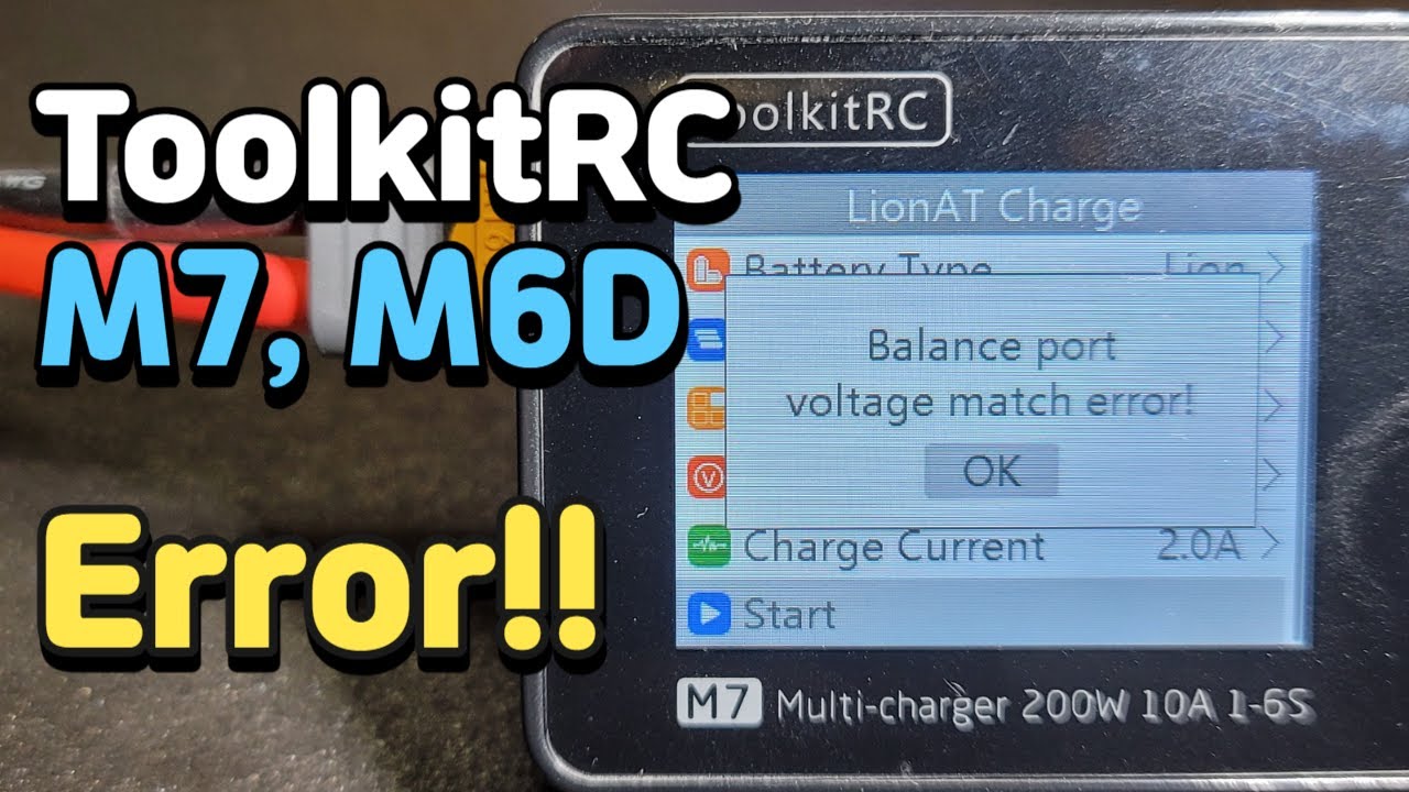 ToolkitRC M7, M6D Balance port voltage match error 원인 및 조치 방법
