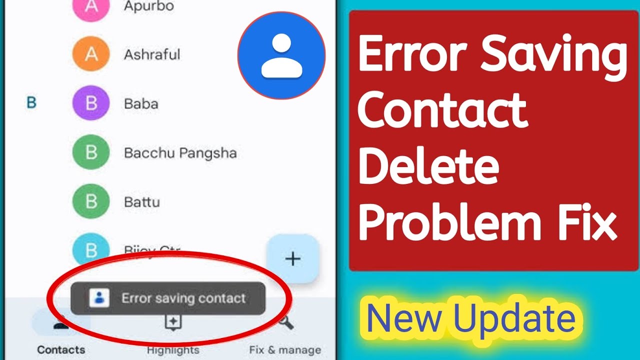 Error Saving Contact Delete ProblemI Error Saving Contact How to Delete IError Saving Contact Fix