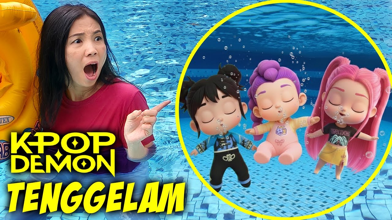 BAYI HUNTRIX KPOP DEMON HUNTER BERENANG TENGGELAM DI KOLAM RENANG ! BAYI RUMI ZOEY MIRA