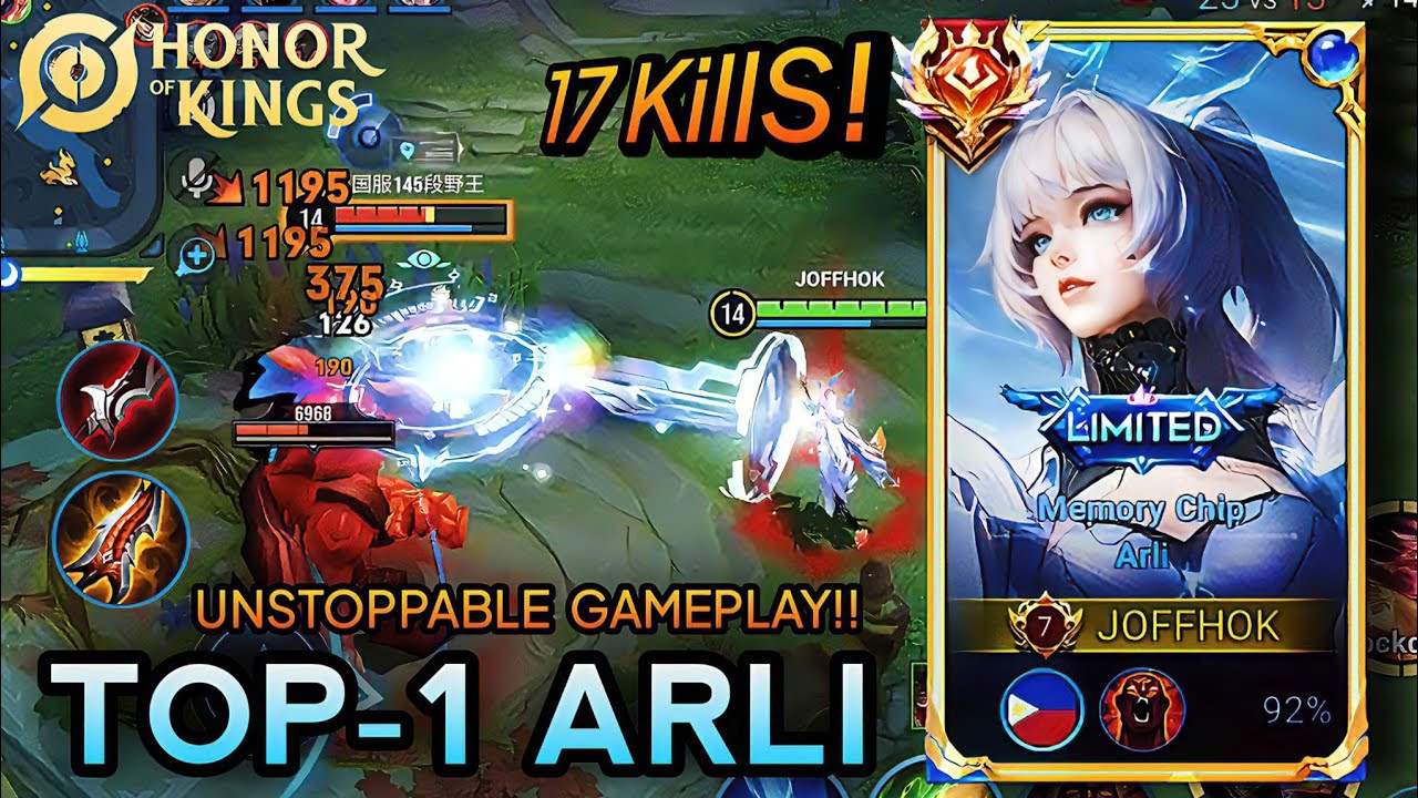 17 KiLLS!! + 2x Triple Kill!! Arli Unstoppable Gameplay in Honor of Kings - Top Best Build!