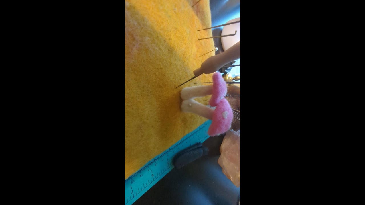 Pink Valentines needle felted mushroom tutorial