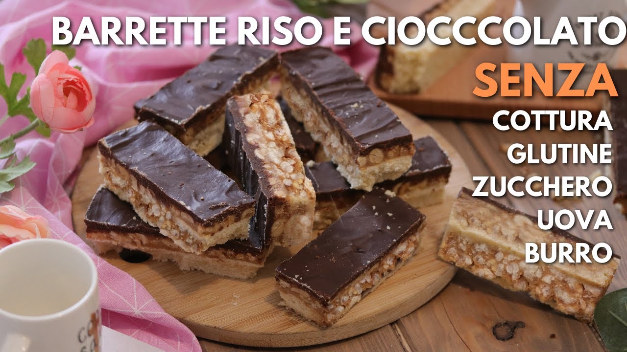 BARRETTE RISO ARACHIDI e CIOCCOLATO SENZA COTTURA SENZA GLUTINE SENZA UOVA SENZA BURRO!!