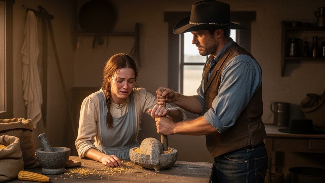 She Was Grinding Corn By Hand Until Her Shoulders Gave Out, Cowboy Fixed Her Mill And Ground It All
