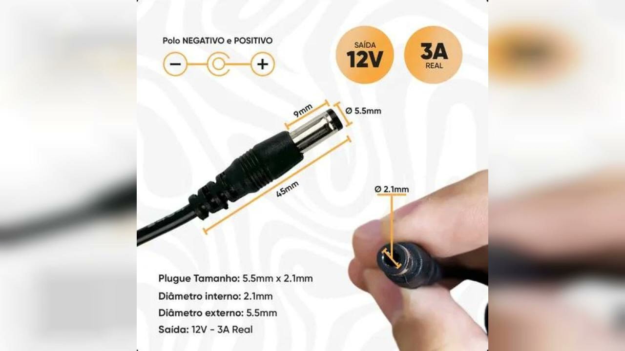 Review: Fonte Adaptador Dc 12v 3a Ac - 100-240v Preto