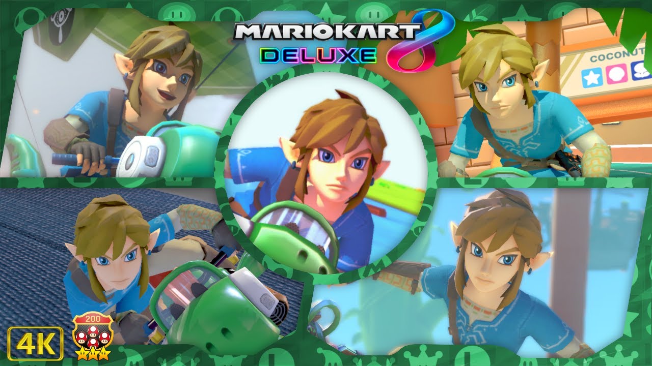 Mario Kart 8 Deluxe DLC ⁴ᴷ Full Booster Pass Course (200cc, All 12 DLC Cups) BotW Link gameplay