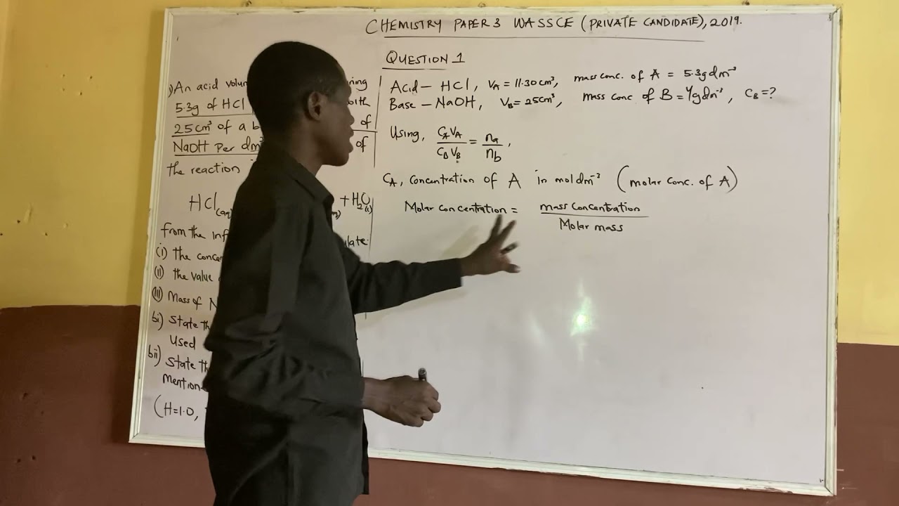 2021 NOV/DEC WASSCE CHEMISTRY PRACTICAL PREPARATORY (VOLUMETRIC ANALYSIS) - Neutralization titration
