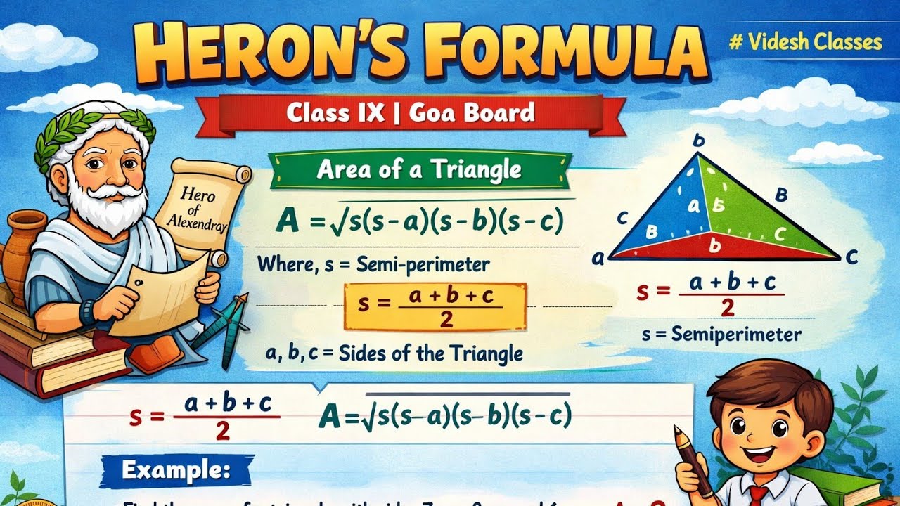 Heron's Formula - Video 01#class 9#maths #goa board#ncert #konkani 