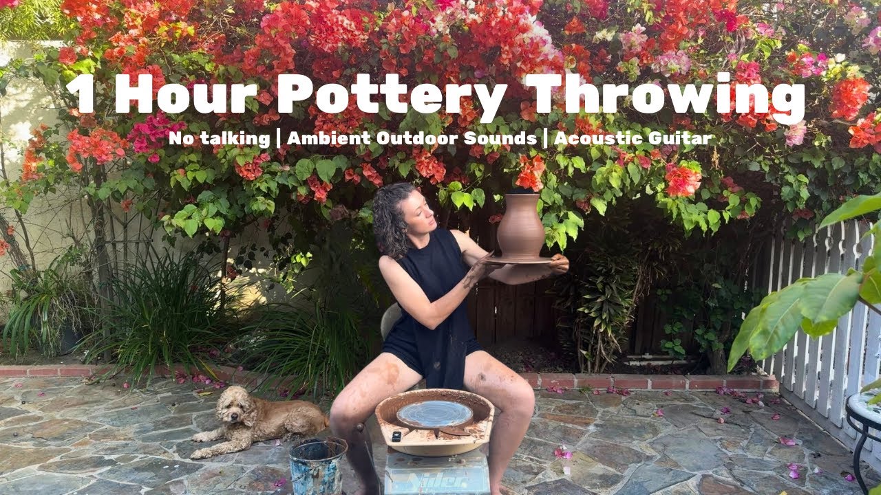Slow Pottery Vibes | 1 Hour of Outdoor Wheel Throwing (No Talking)