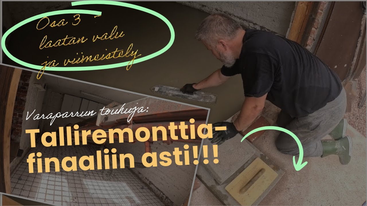 90v Vanhan Autotallin Lattian Uusiminen, osa 3 - Lattian Valaminen ja Pinnan Viimeistely