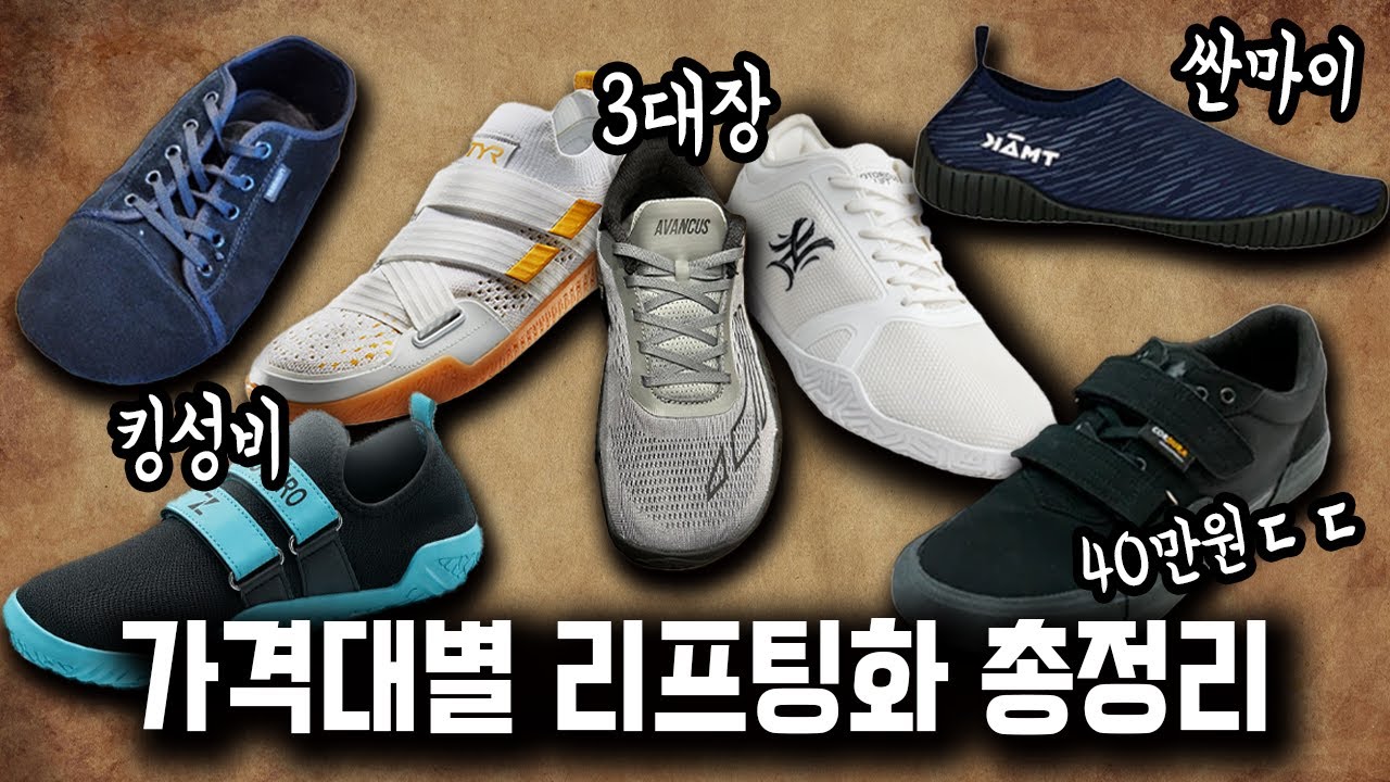 가격대별 리프팅화 총정리하는 영상(3대운동, 헬스 신발)