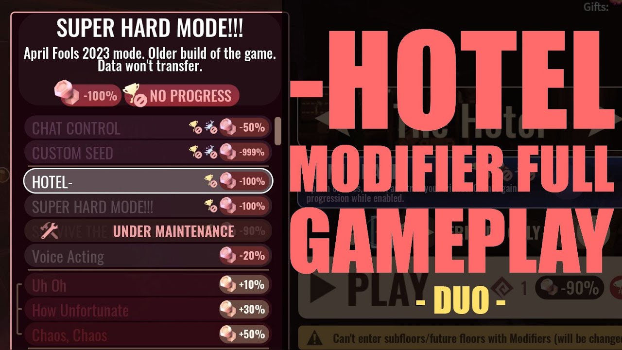 🏨 - Hotel Modifyer | Full Gameplay DUO