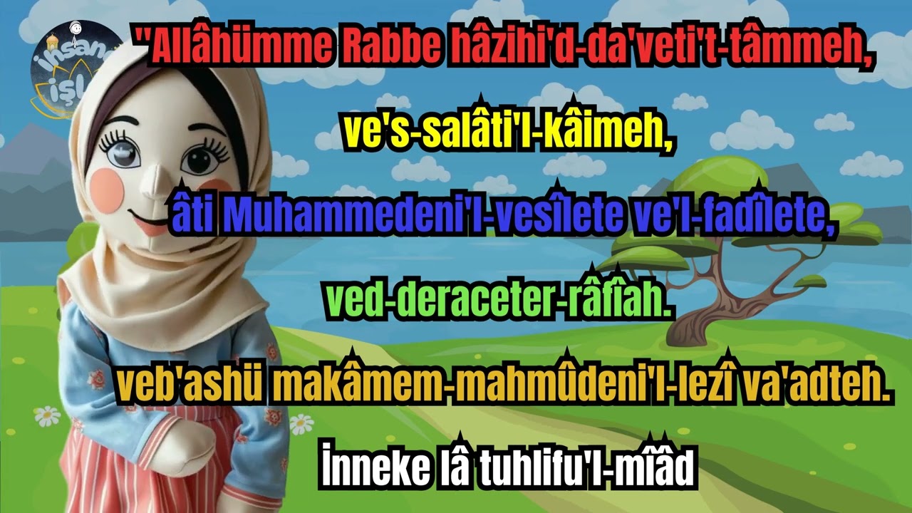 EZAN DUASI KOLAY EZBERLEME METODU KARAOKE BAŞTAN TEKRARLI VERSİYON  EZAN DUASI NASIL OKUNUR GENİŞ EK