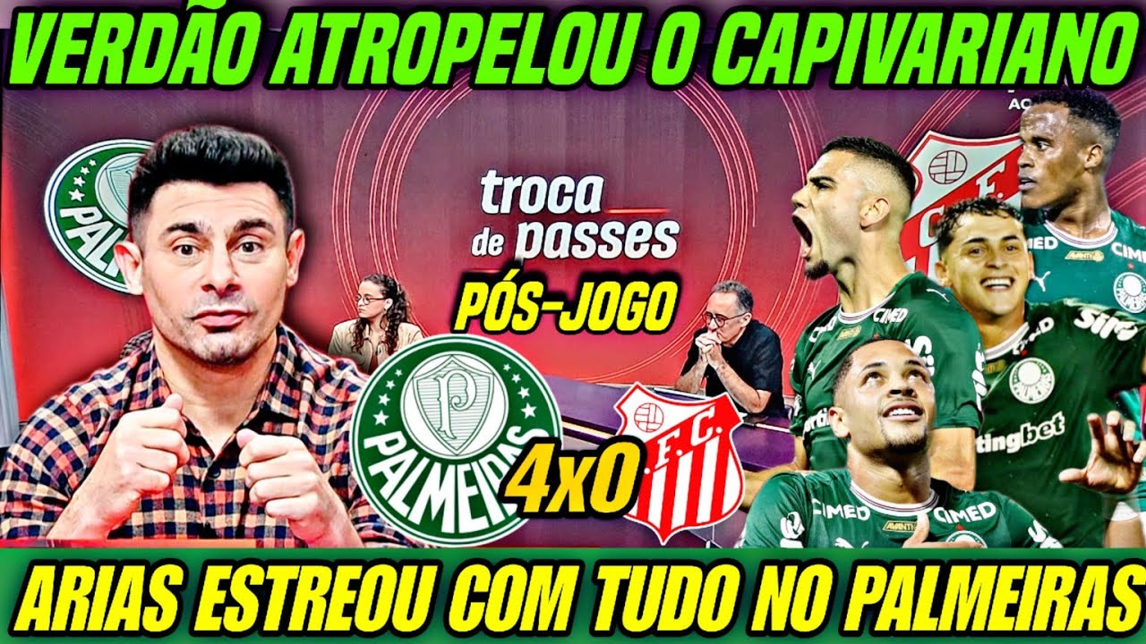 VERDÃO ATROPELA O CAPIVARIANO! 🔥 Arias estreia voando e o Palmeiras mete 4x0!