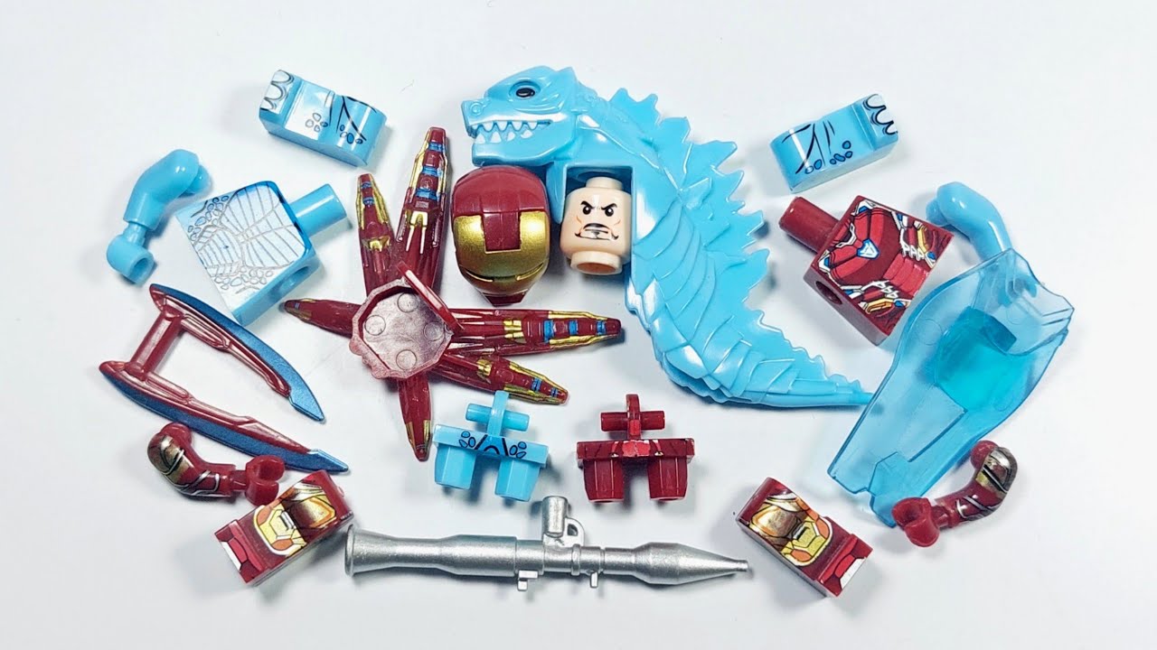 ASSEMBLE LEGO IRON MAN AND LEGO GODZILLA ELNINO BLUE BAZOOKA | LEGO MINIFIGURE