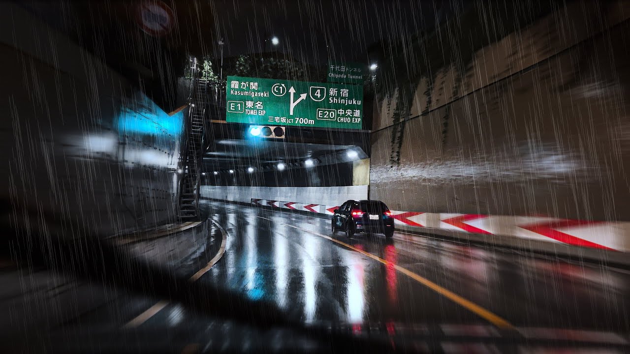 ☔️Driving on the Metropolitan Expressway &ldquo;C1&rdquo;in Heavy Rain😴for #Sleep #Work #Study