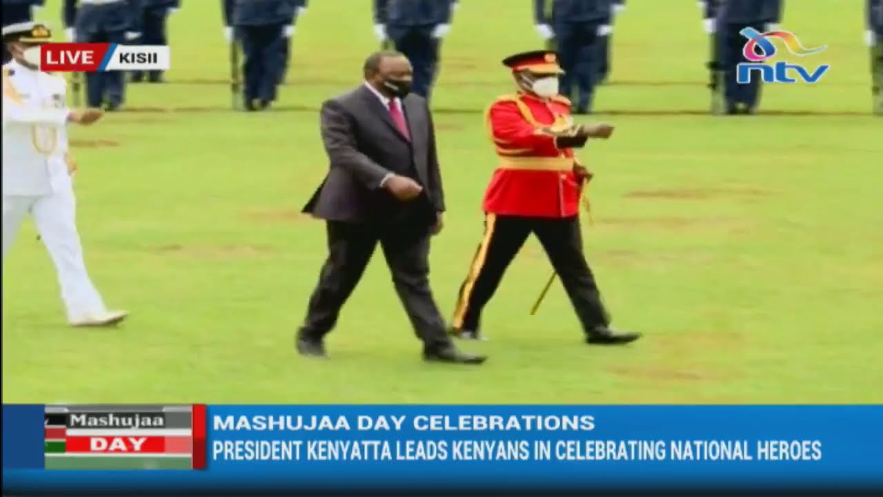 Mashujaa Day: President Uhuru arrives at Gusii Stadium, inspects Guard of Honour